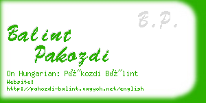 balint pakozdi business card